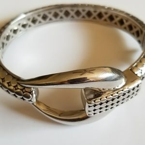 Sterling Silver ATI 925 Bangle Cuff Bracelet Gift